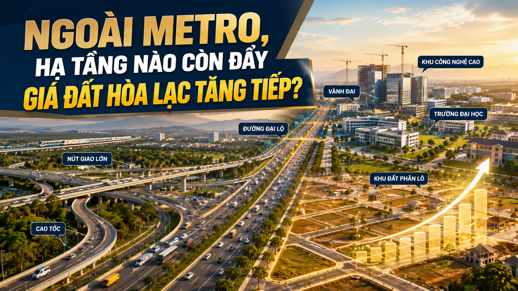 Ngoài Metro, hạ tầng nào còn đẩy giá đất Hòa Lạc tăng tiếp
