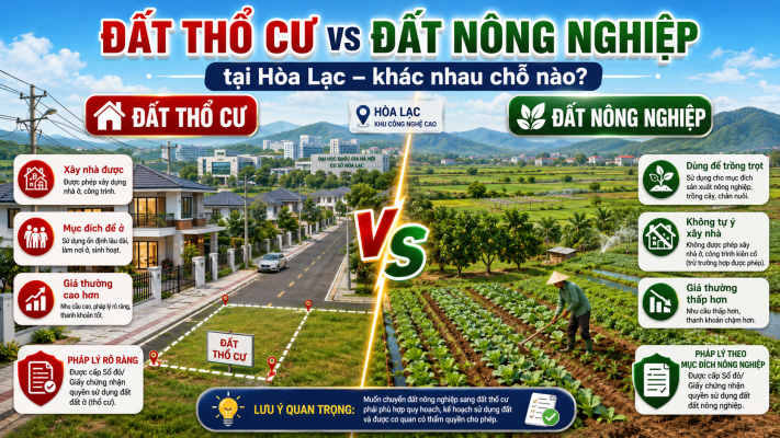Đất Thổ Cư vs Đất Nông Nghiệp Hòa Lạc – Khác Nhau Chỗ Nào