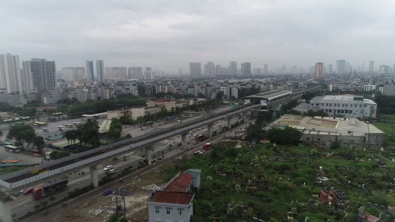Tuyến metro Cát Linh Hà Đông đoạn cuối phía Yên Nghĩa, hướng sẽ kéo dài về Xuân Mai