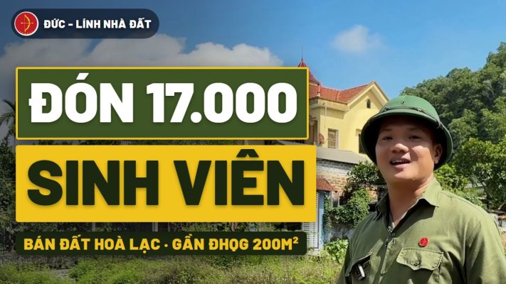 Bán đất Hòa Lạc gần Đại học Quốc gia 200m², 2 mặt tiền (Đồng Chằm, Yên Xuân)